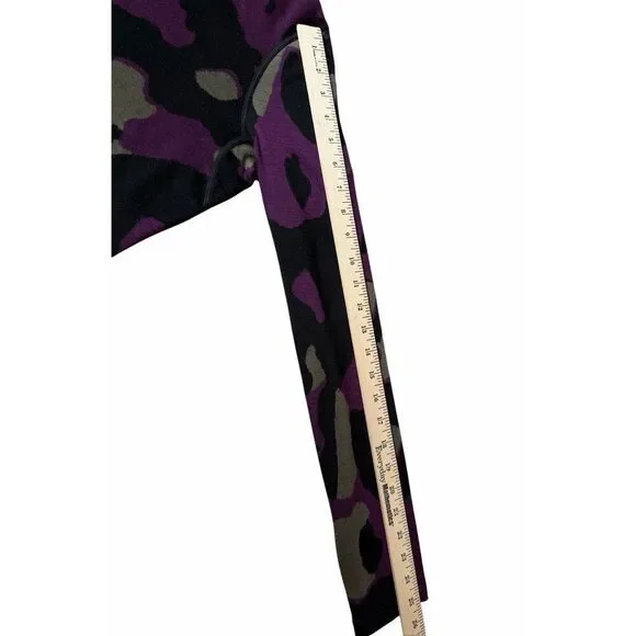 Icebreaker Long Sleeve Crew Top Shirt 260 Vertex Wool Camo Black Purple Green si - Picture 7 of 10